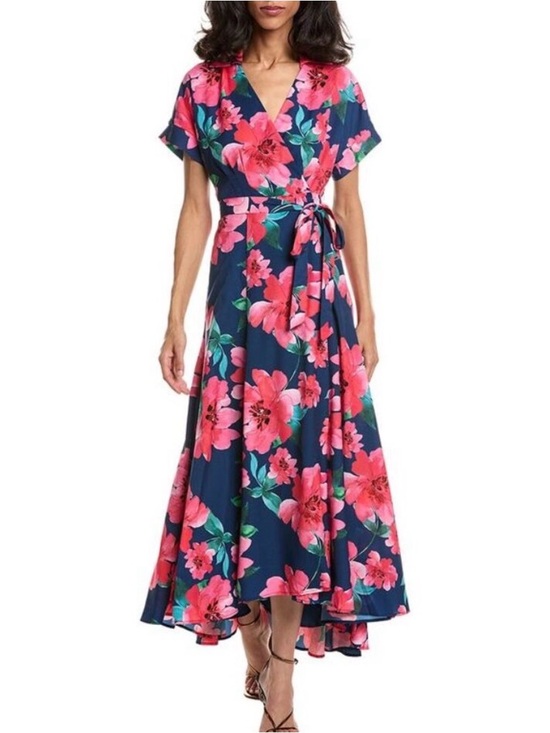 Hutch Dresses & Skirts - NWT Hutch Johnnie Midi Dress in Navy/Raspberry Watercolor Bloomed Floral Small